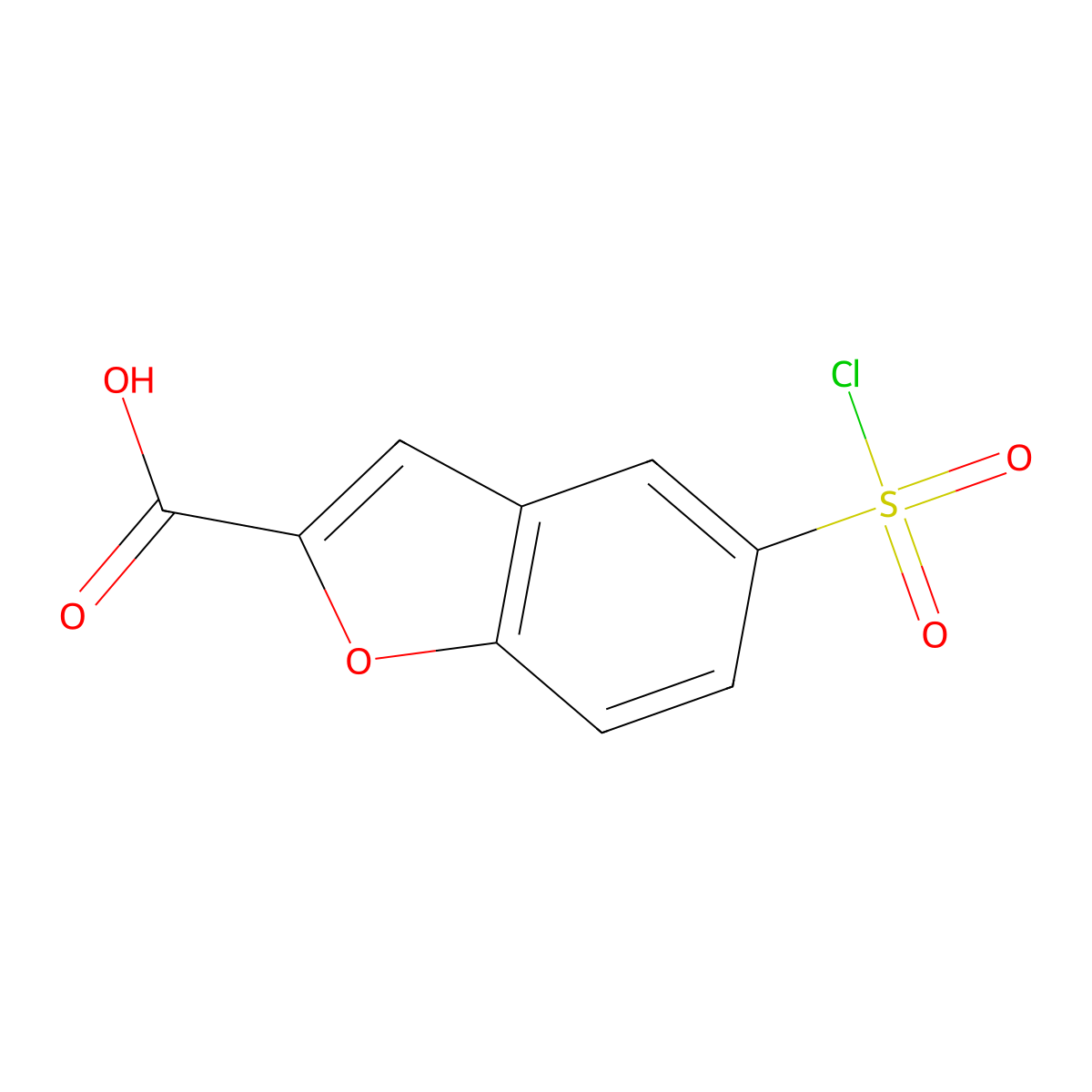 5-(Chlorosulfonyl)-1-benzofuran-2-carboxylic acid molecular structure, CAS 1368320-40-4