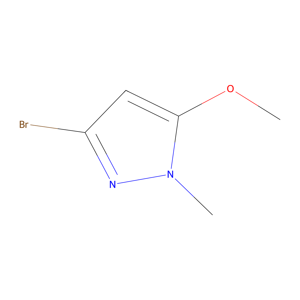 3-Bromo-5-methoxy-1-methylpyrazole molecular structure, CAS 1368322-15-9