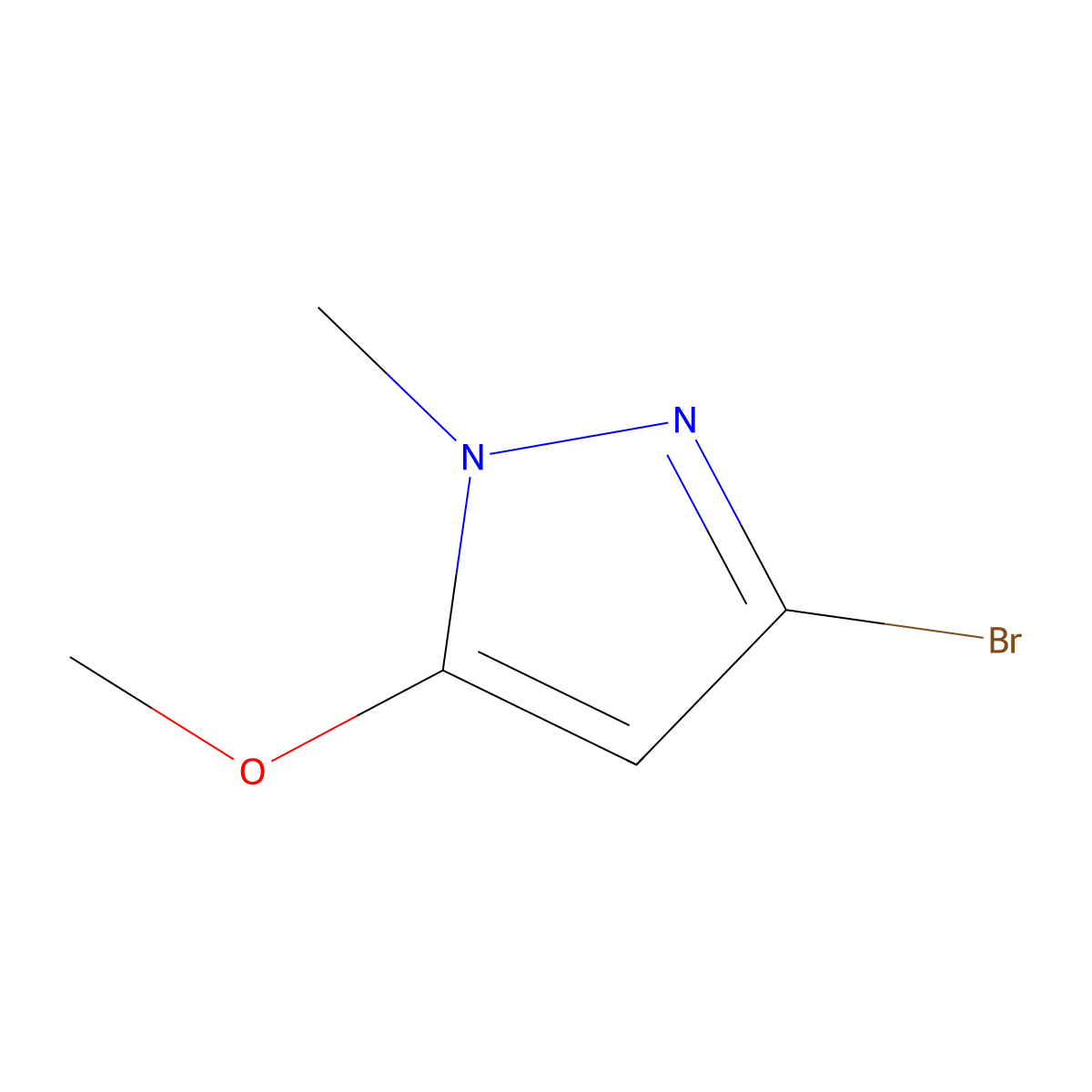 3-Bromo-5-methoxy-1-methylpyrazole molecular structure, CAS 1368322-15-9
