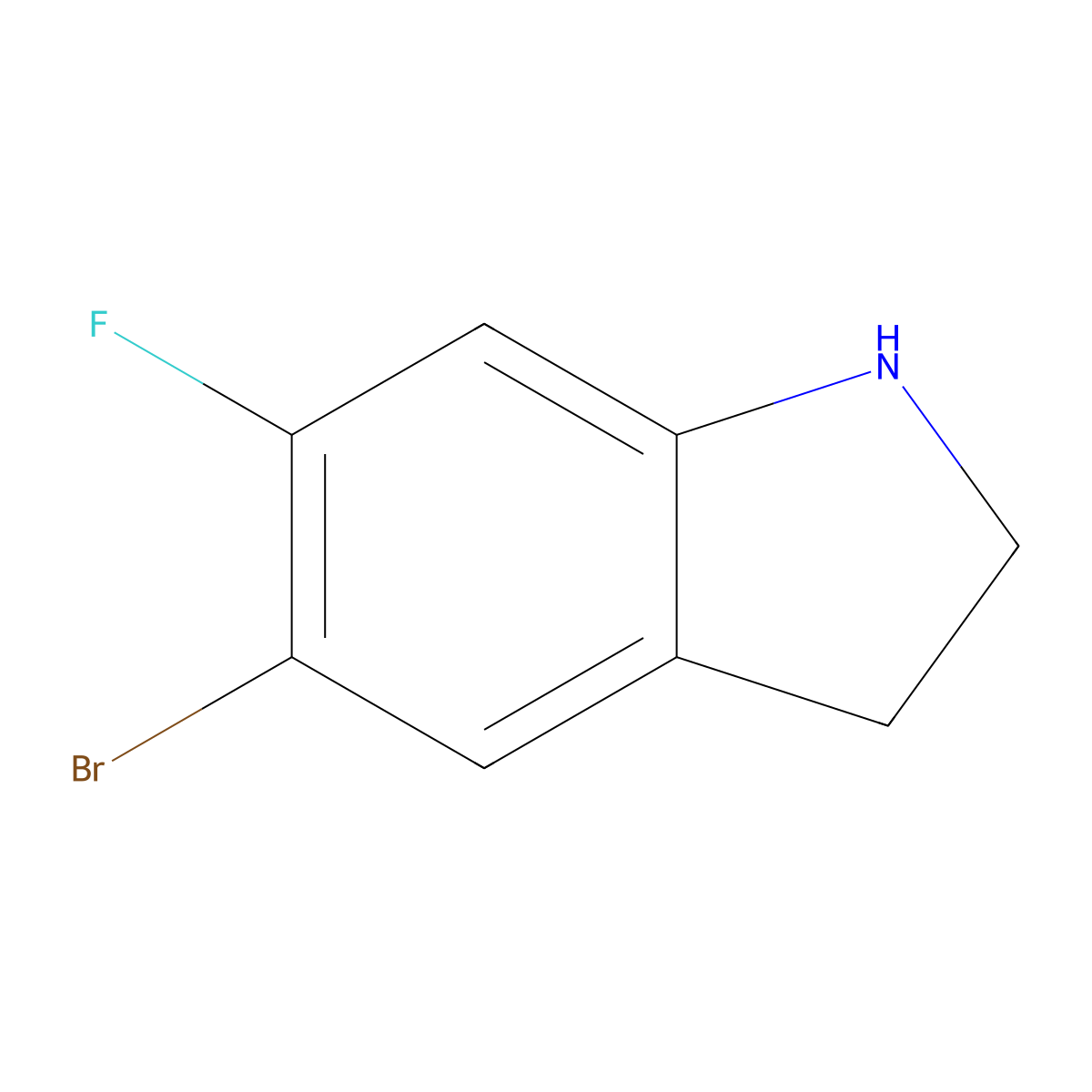5-Bromo-6-fluoroindoline molecular structure, CAS 1368323-85-6