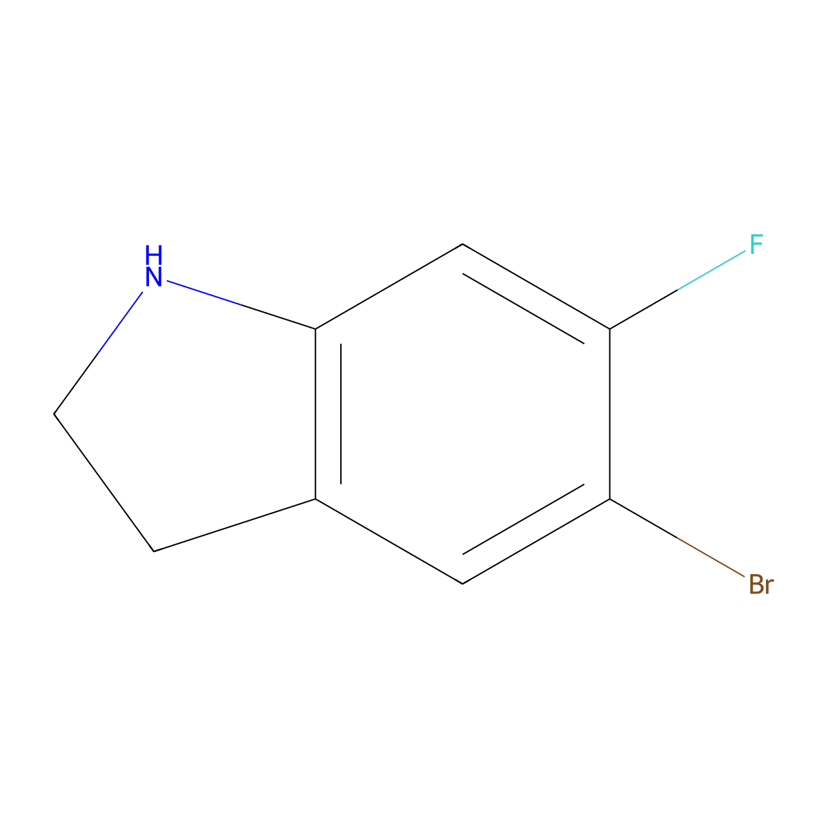 5-Bromo-6-fluoroindoline molecular structure, CAS 1368323-85-6