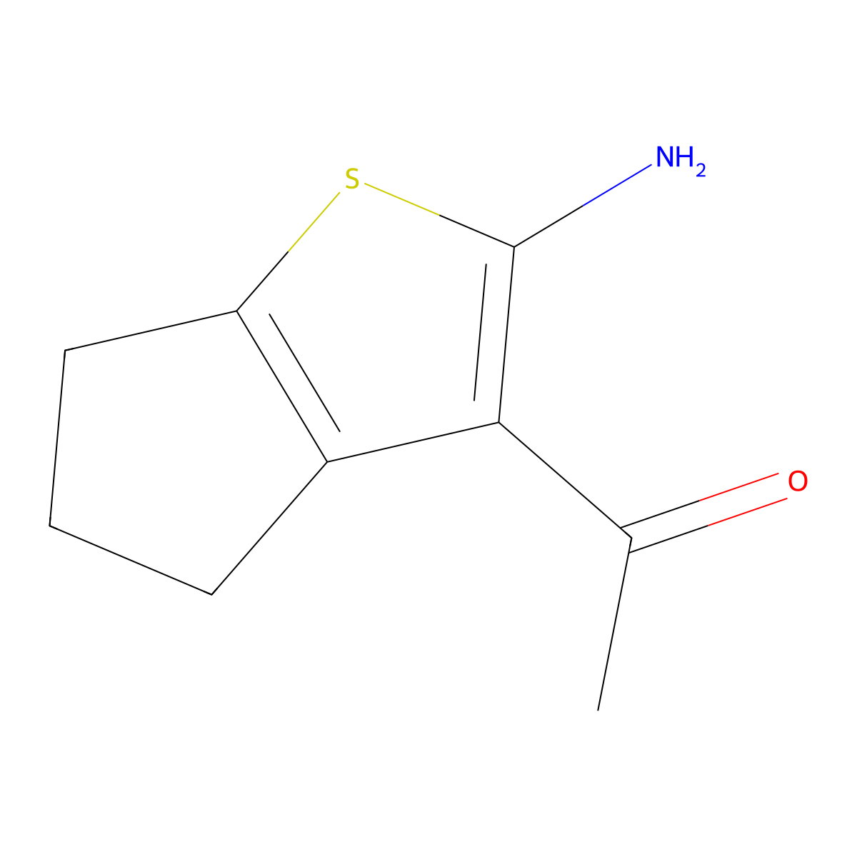 1-(2-amino-4H,5H,6H-cyclopenta(b)thiophen-3-yl)ethan-1-one molecular structure, CAS 1368328-51-1