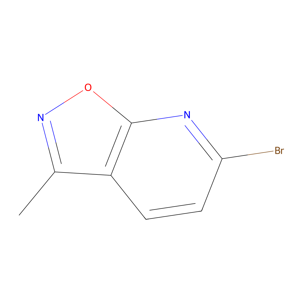 6-Bromo-3-methyl-(1,2)oxazolo(5,4-b)pyridine molecular structure, CAS 1368328-65-7