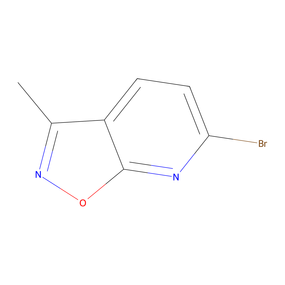 6-Bromo-3-methyl-(1,2)oxazolo(5,4-b)pyridine molecular structure, CAS 1368328-65-7