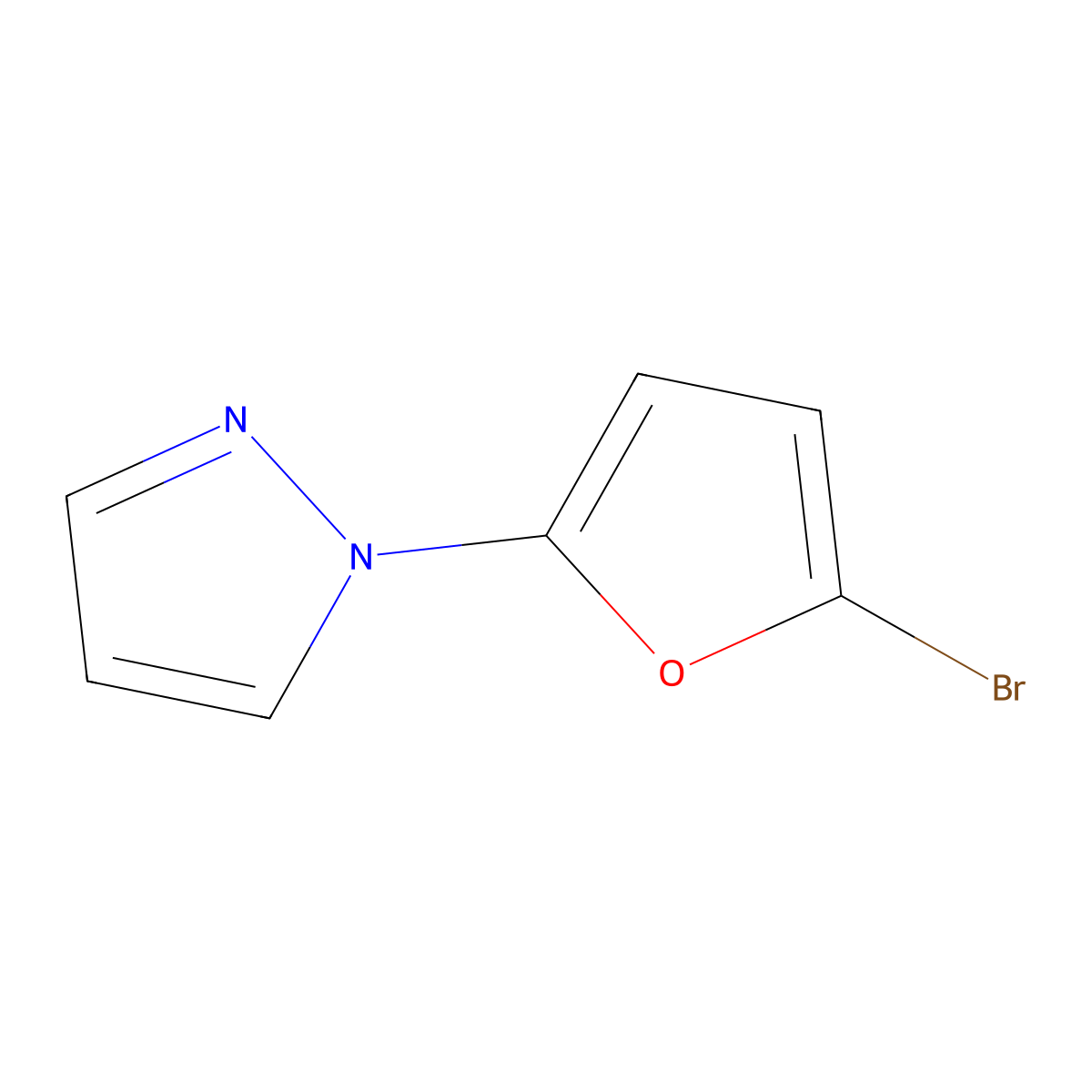 2-Bromo-5-(1H-pyrazol-1-yl)furan molecular structure, CAS 1368328-75-9