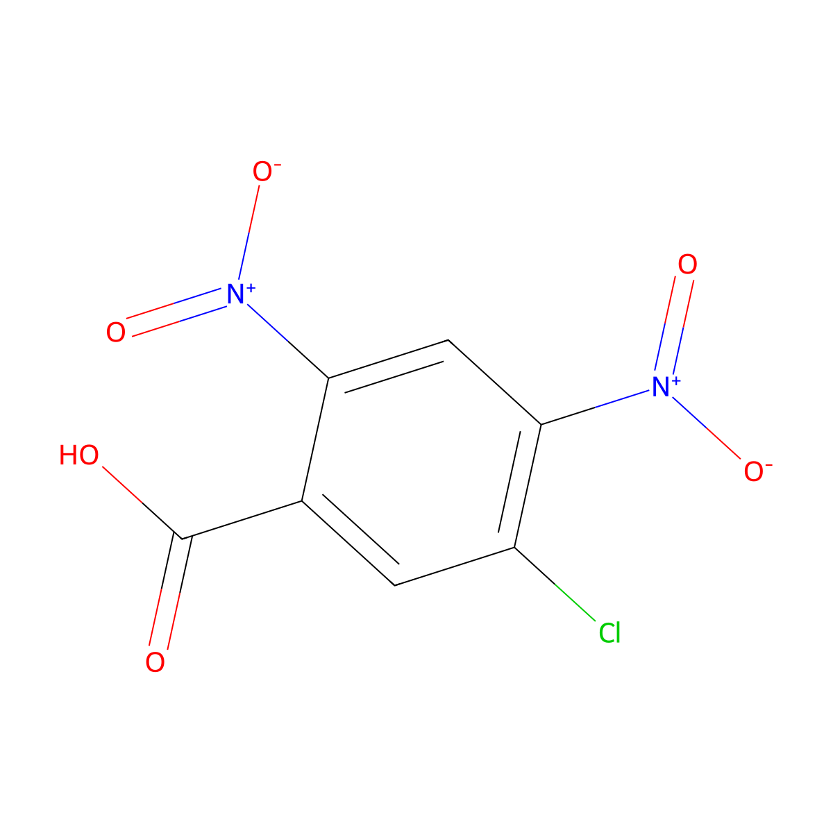 5-Chloro-2,4-dinitrobenzoic acid molecular structure, CAS 136833-36-8