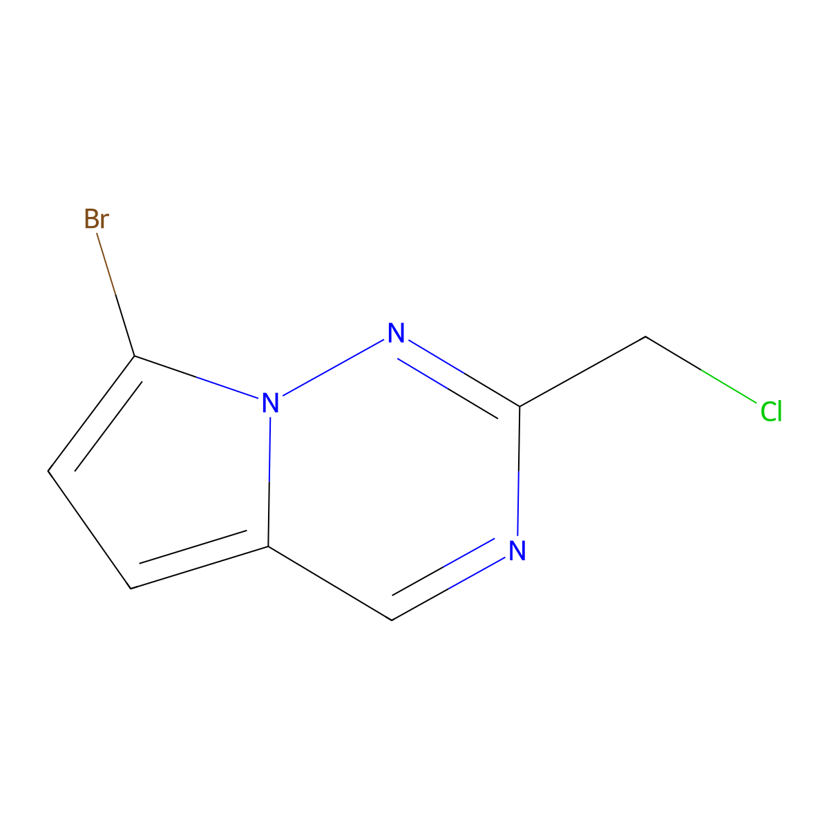 7-Bromo-2-(chloromethyl)pyrrolo[2,1-f][1,2,4]triazine molecular structure, CAS 1368331-16-1