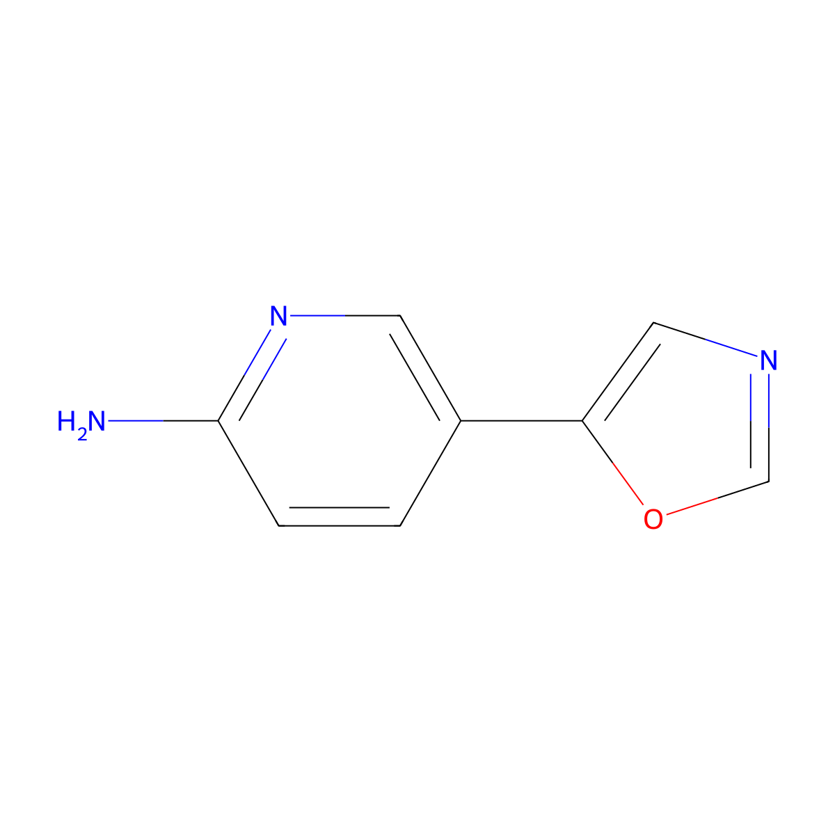 5-(5-Oxazolyl)-2-pyridinamine molecular structure, CAS 1368332-55-1