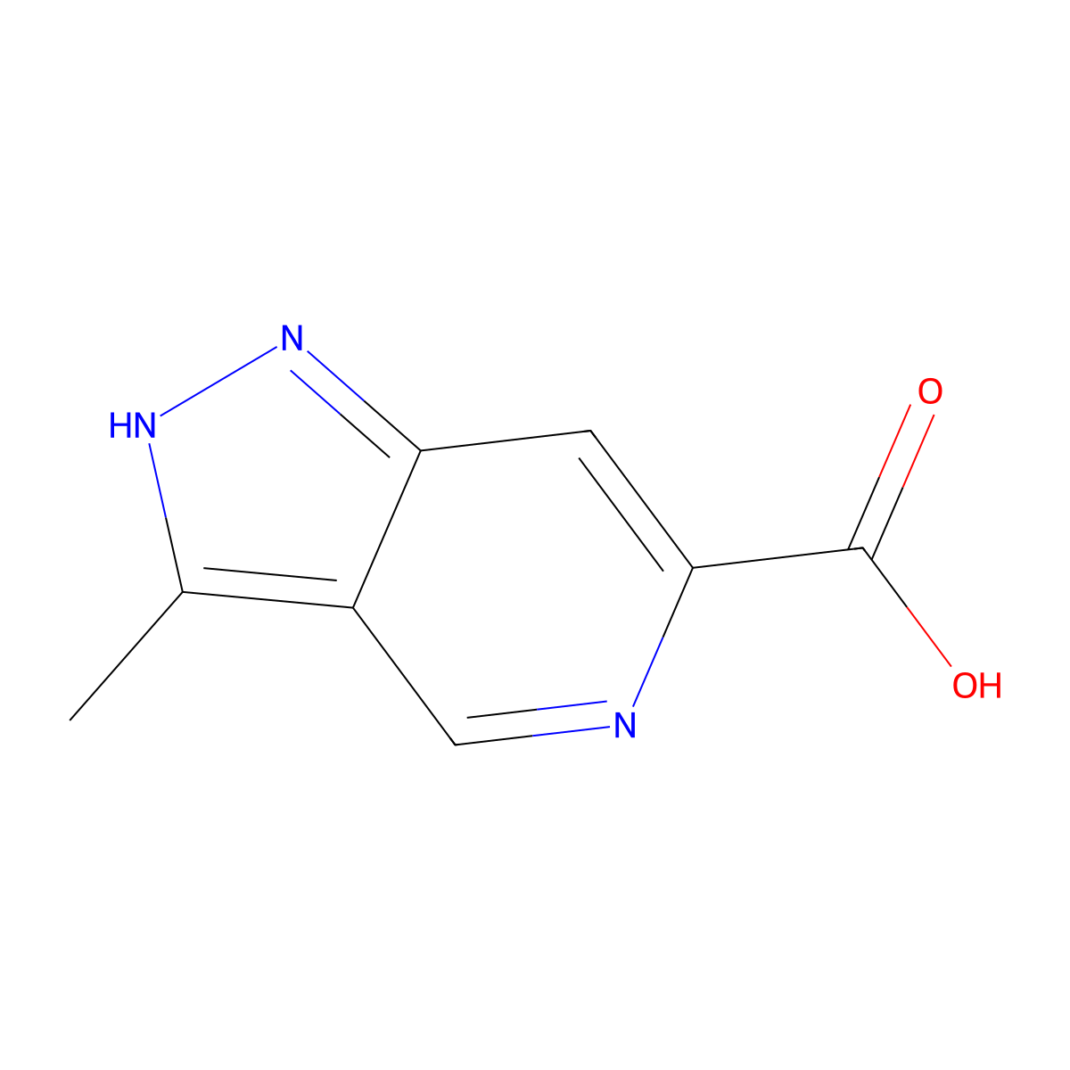 3-Methyl-1H-pyrazolo[4,3-c]pyridine-6-carboxylic acid molecular structure, CAS 1368332-58-4