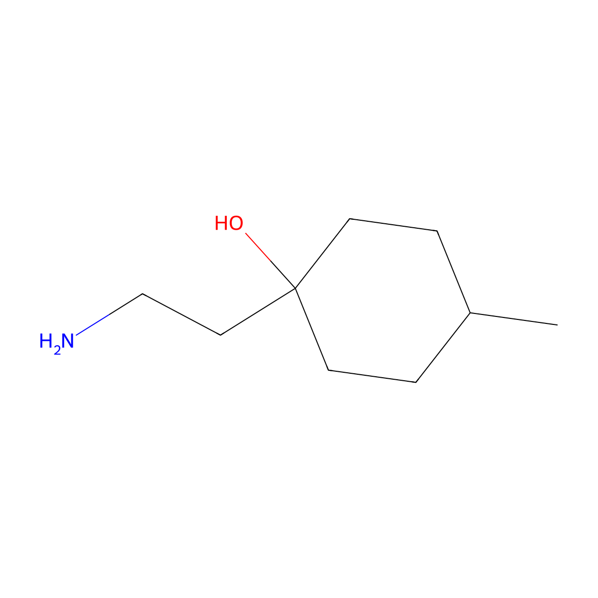 1-(2-Aminoethyl)-4-methylcyclohexan-1-ol molecular structure, CAS 1368334-42-2