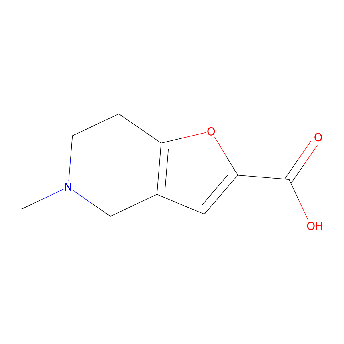 5-Methyl-4,5,6,7-tetrahydrofuro[3,2-c]pyridine-2-carboxylic acid molecular structure, CAS 1368335-11-8