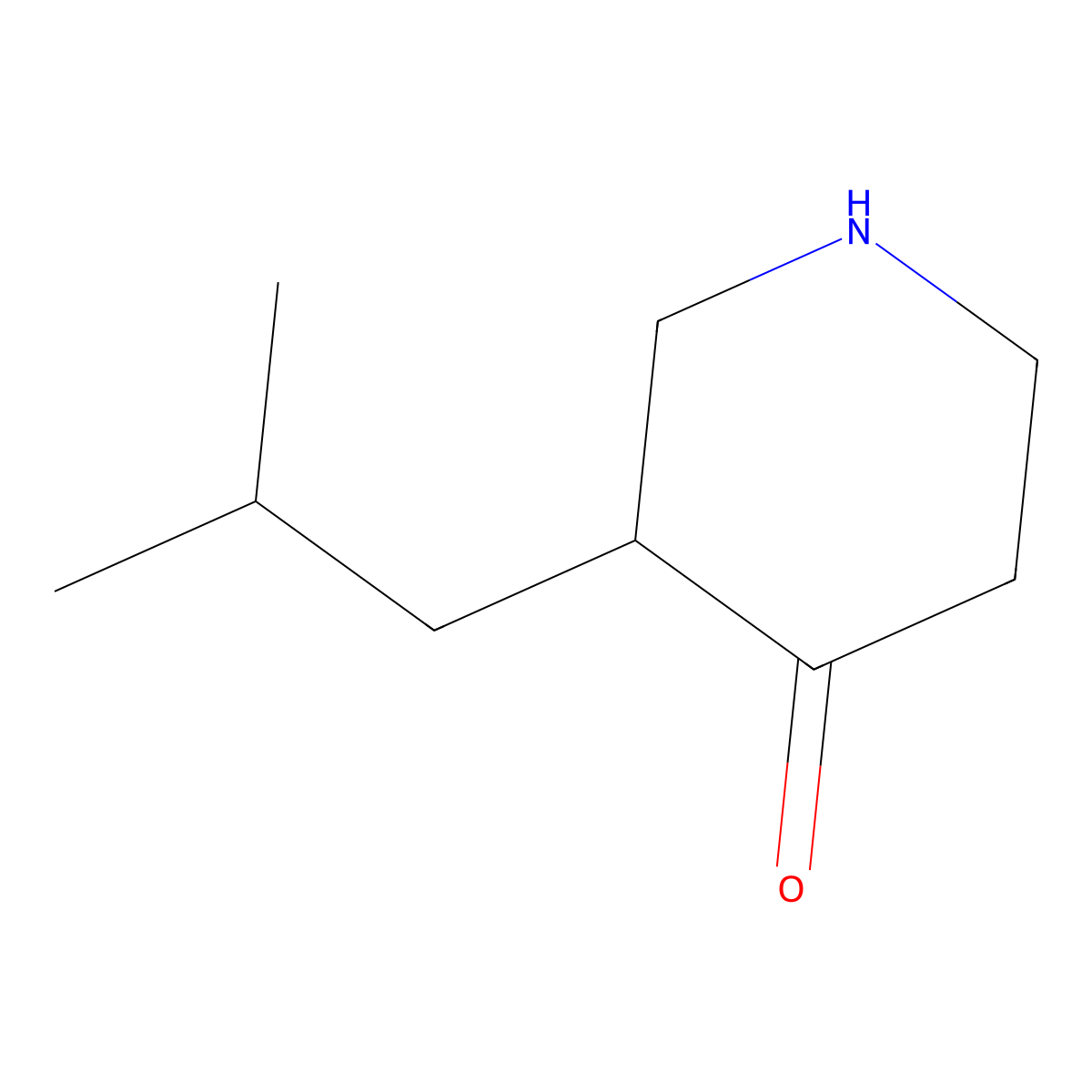 3-(2-Methylpropyl)piperidin-4-one molecular structure, CAS 1368336-54-2