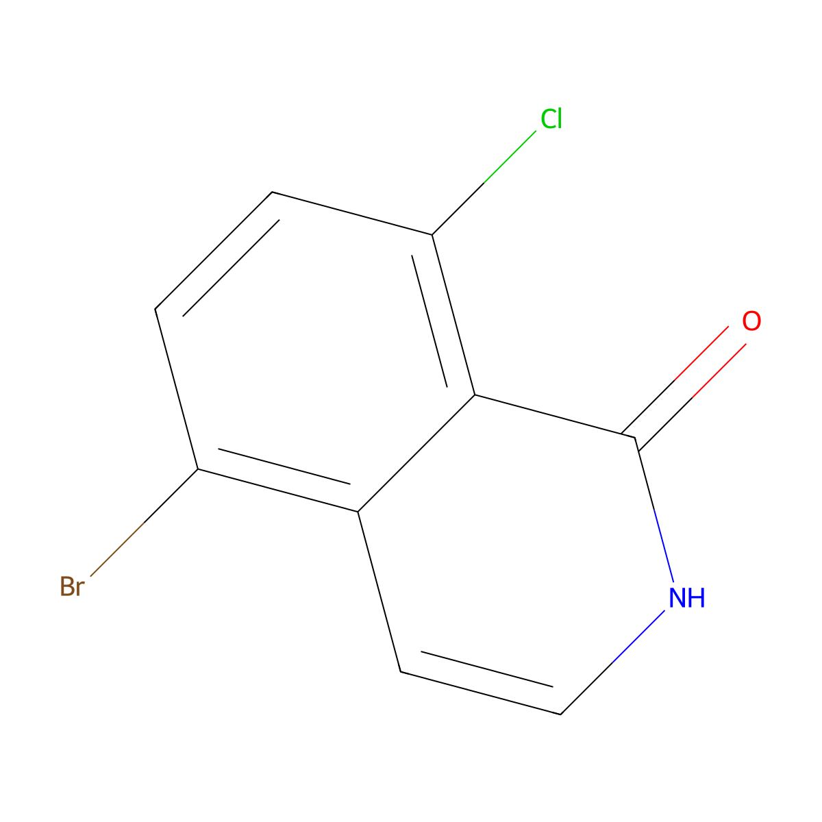 5-Bromo-8-chloroisoquinolin-1(2H)-one molecular structure, CAS 1368337-30-7