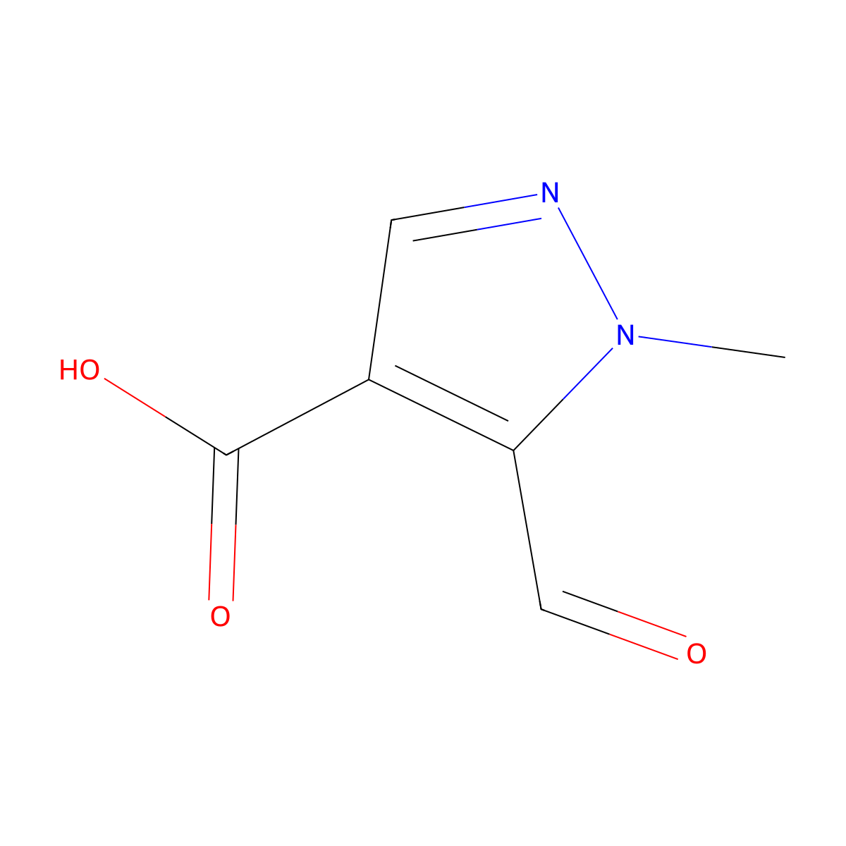 5-formyl-1-methyl-1H-pyrazole-4-carboxylic acid molecular structure, CAS 1368337-66-9