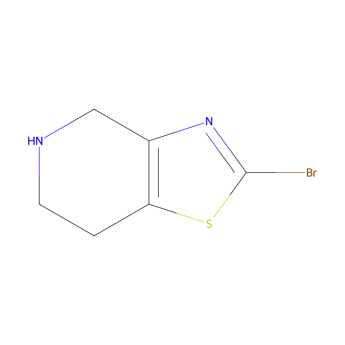 2-Bromo-4,5,6,7-tetrahydrothiazolo[4,5-c]pyridine molecular structure, CAS 1368338-34-4