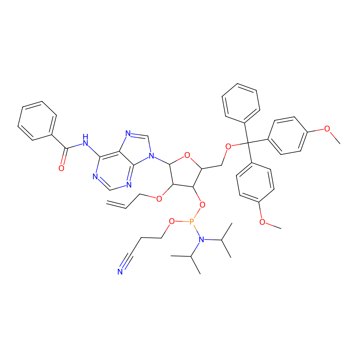 2-OAlly A(Bz) amidite molecular structure, CAS 136834-09-8