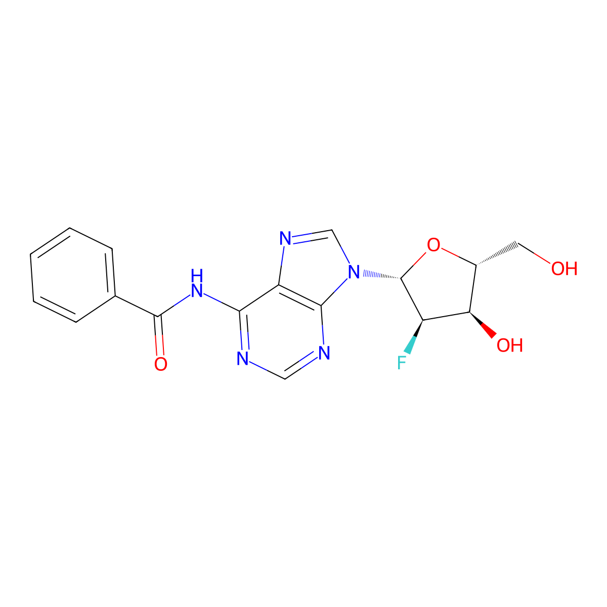 N6-Benzoyl-2'-fluoro-2'-deoxyadenosine molecular structure, CAS 136834-20-3