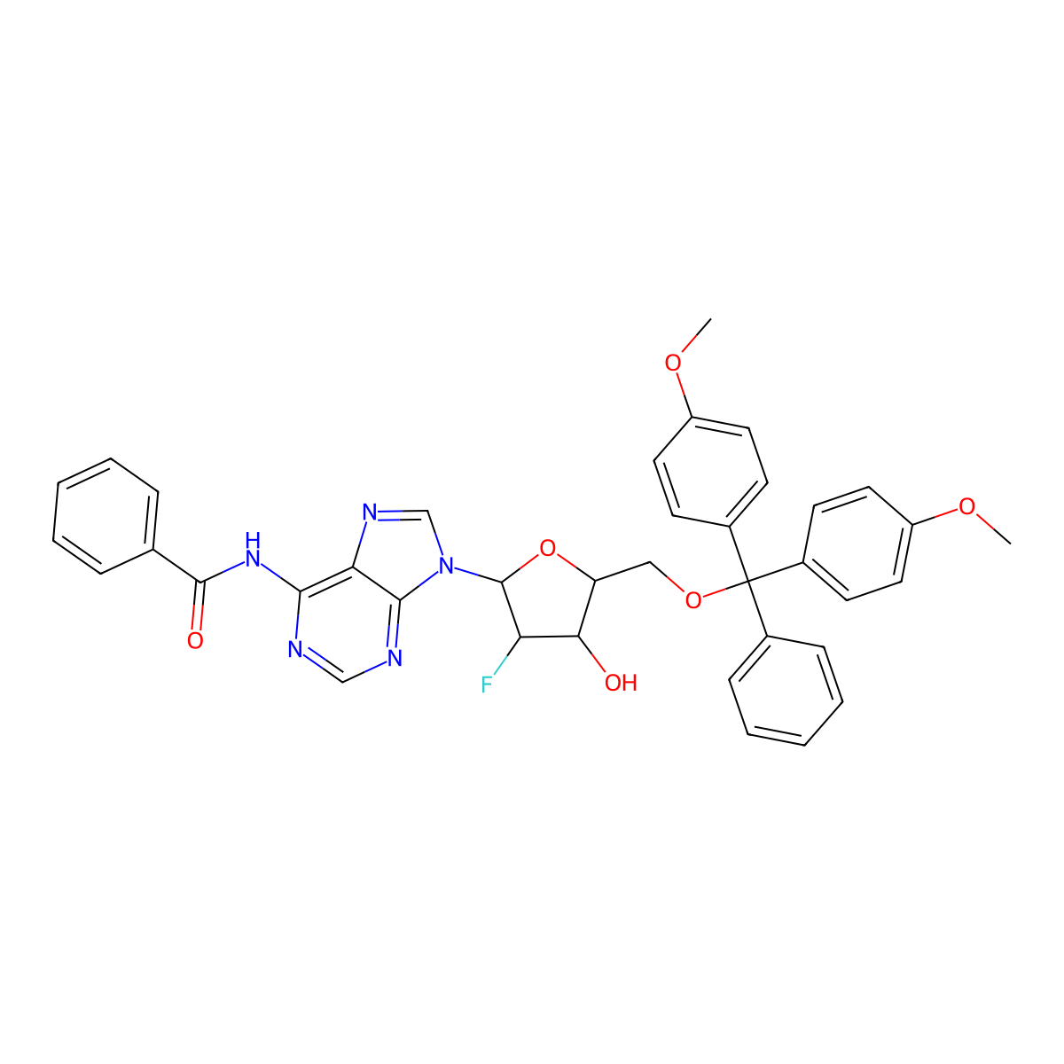 DMT-2'-F-Bz-dA molecular structure, CAS 136834-21-4