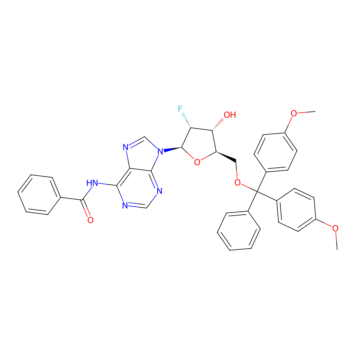 DMT-2'-F-Bz-dA molecular structure, CAS 136834-21-4
