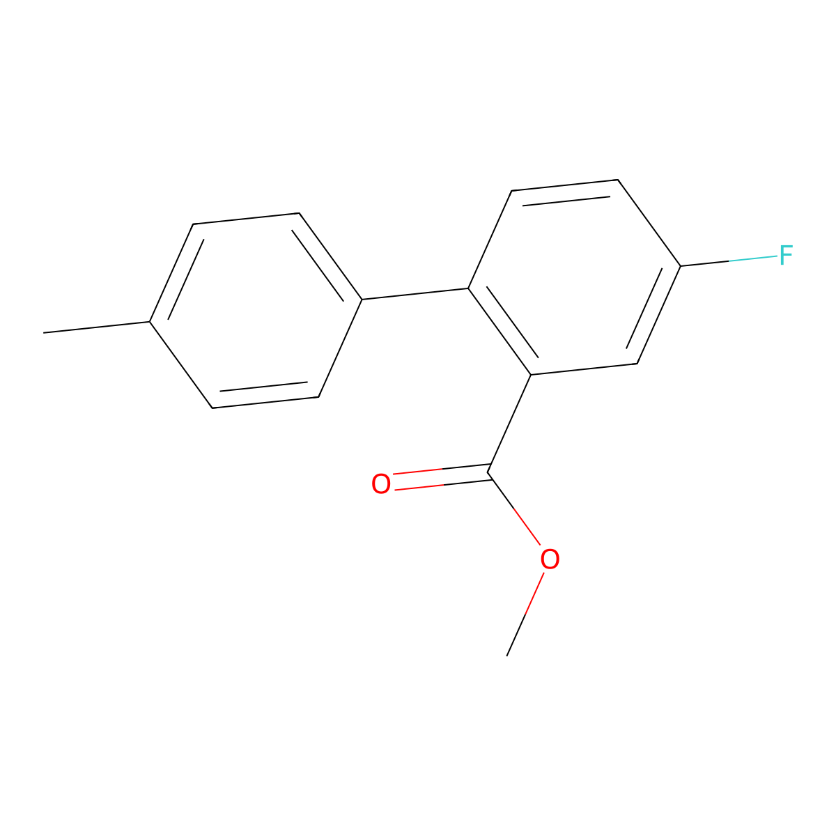 Methyl 4-fluoro-4'-methyl[1,1'-biphenyl]-2-carboxylate molecular structure, CAS 136834-55-4