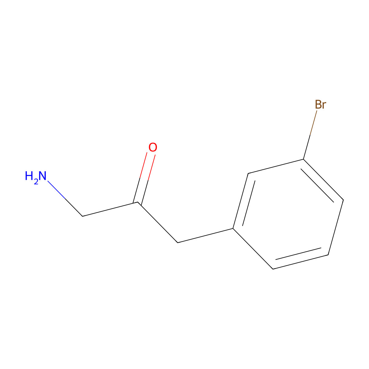 1-Amino-3-(3-bromophenyl)propan-2-one molecular structure, CAS 1368340-99-1