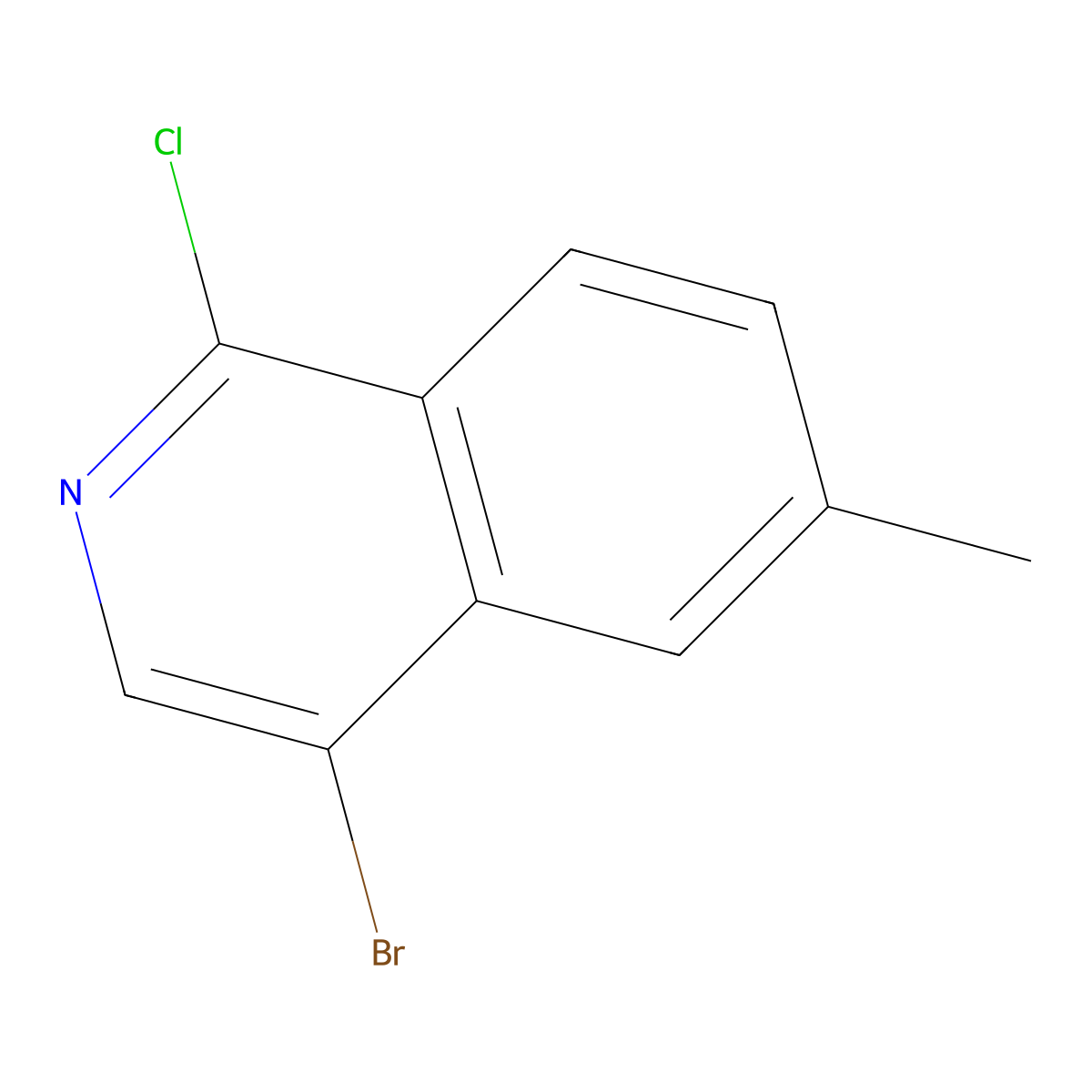 4-Bromo-1-chloro-6-methylisoquinoline molecular structure, CAS 1368342-65-7