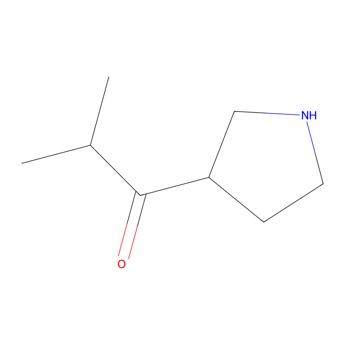 2-Methyl-1-(pyrrolidin-3-yl)propan-1-one molecular structure, CAS 1368344-32-4