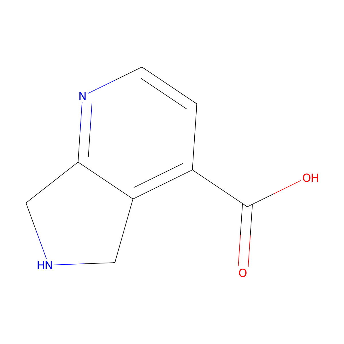5H,6H,7H-pyrrolo[3,4-b]pyridine-4-carboxylic acid molecular structure, CAS 1368344-99-3