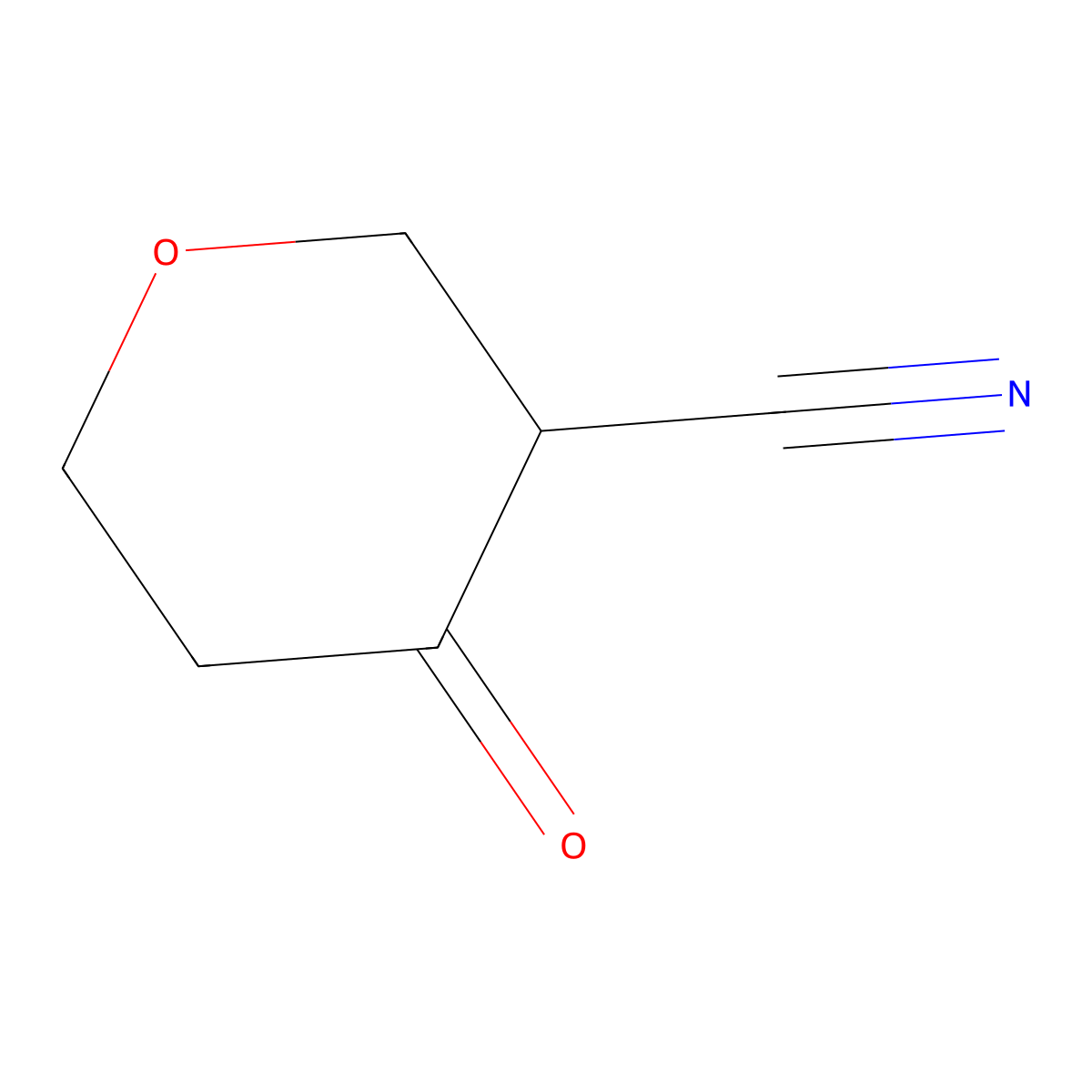 4-Oxooxane-3-carbonitrile molecular structure, CAS 1368346-22-8
