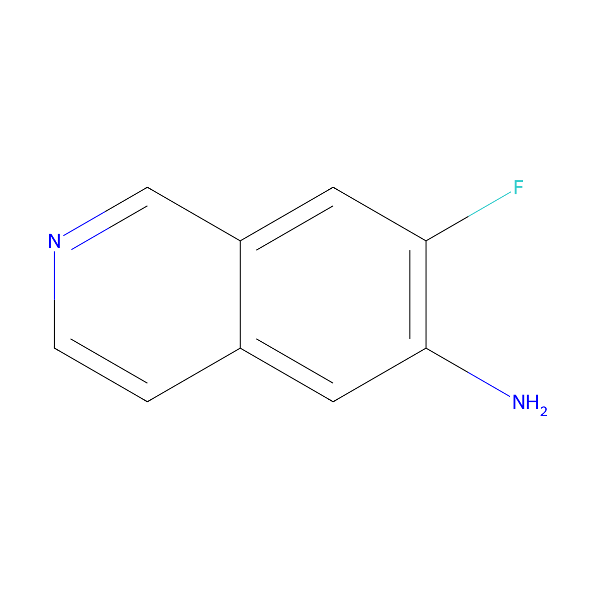 7-Fluoroisoquinolin-6-amine molecular structure, CAS 1368346-23-9