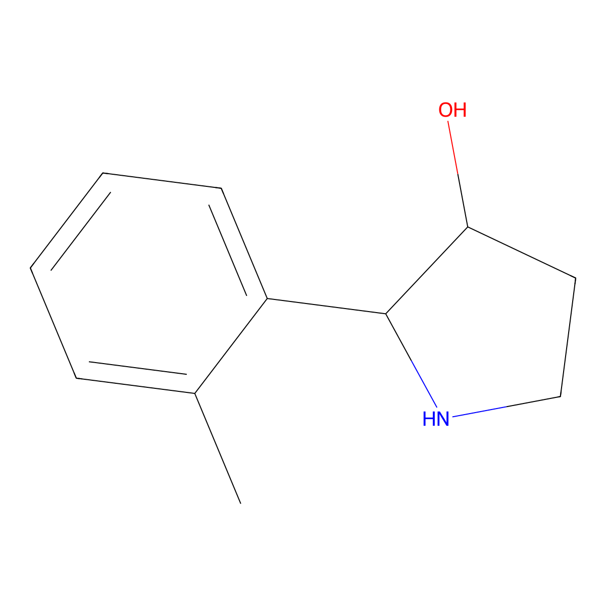 2-(2-Methylphenyl)pyrrolidin-3-OL molecular structure, CAS 1368346-33-1