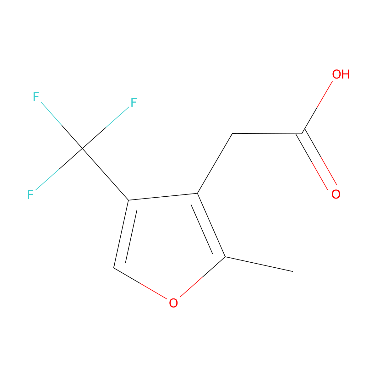 2-[2-Methyl-4-(trifluoromethyl)furan-3-yl]acetic acid molecular structure, CAS 1368346-53-5