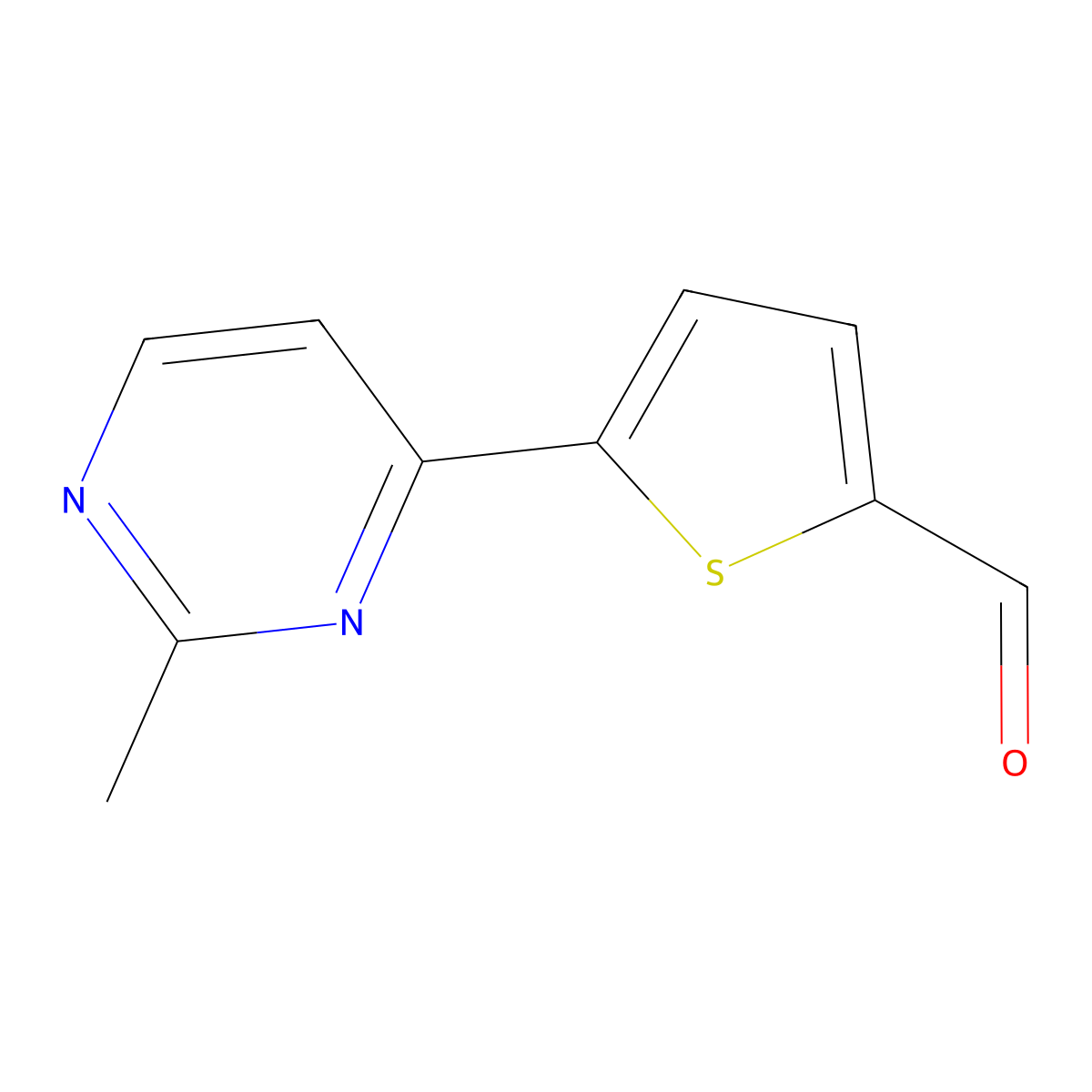 5-(2-Methylpyrimidin-4-yl)thiophene-2-carbaldehyde molecular structure, CAS 1368346-93-3