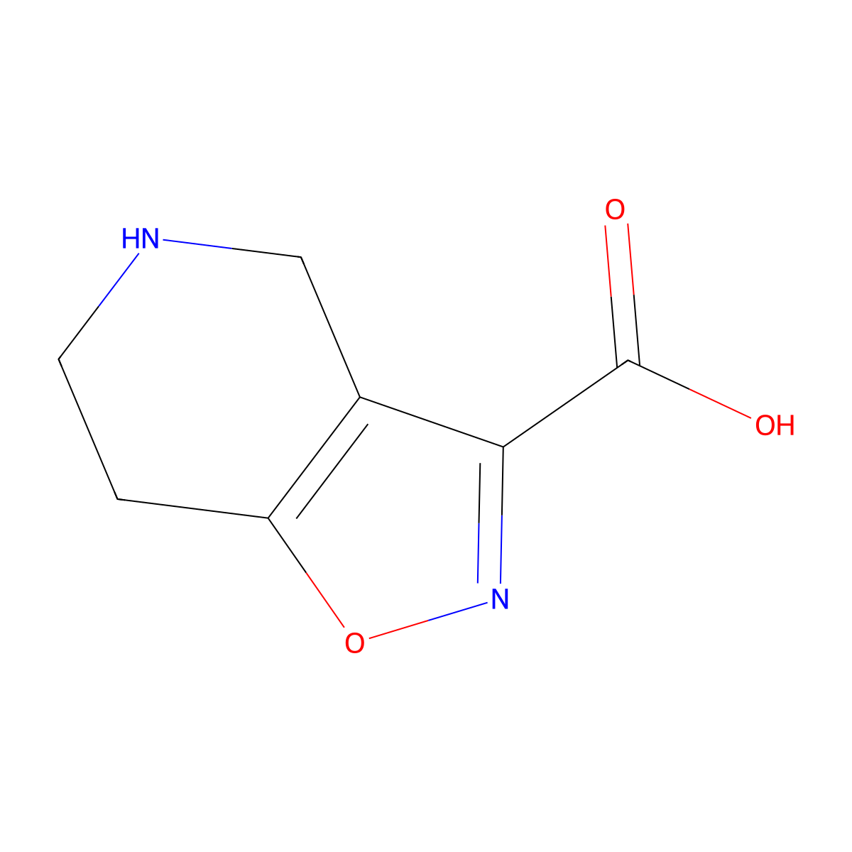 4H,5H,6H,7H-[1,2]Oxazolo[4,5-c]pyridine-3-carboxylic acid molecular structure, CAS 1368348-58-6