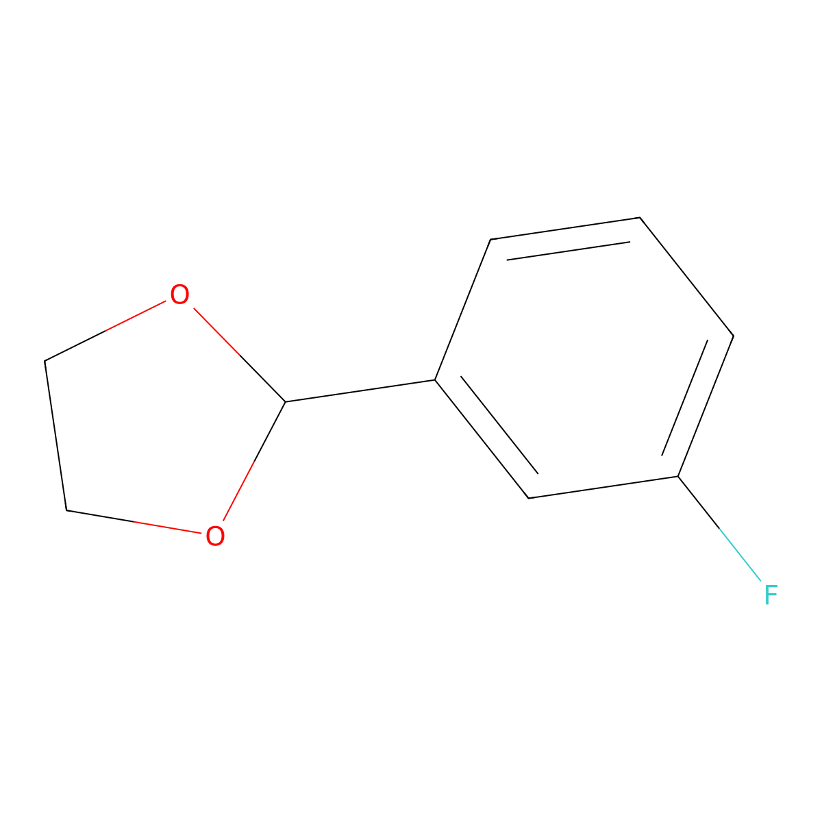 2-(3-Fluorophenyl)-1,3-dioxolane molecular structure, CAS 136835-12-6