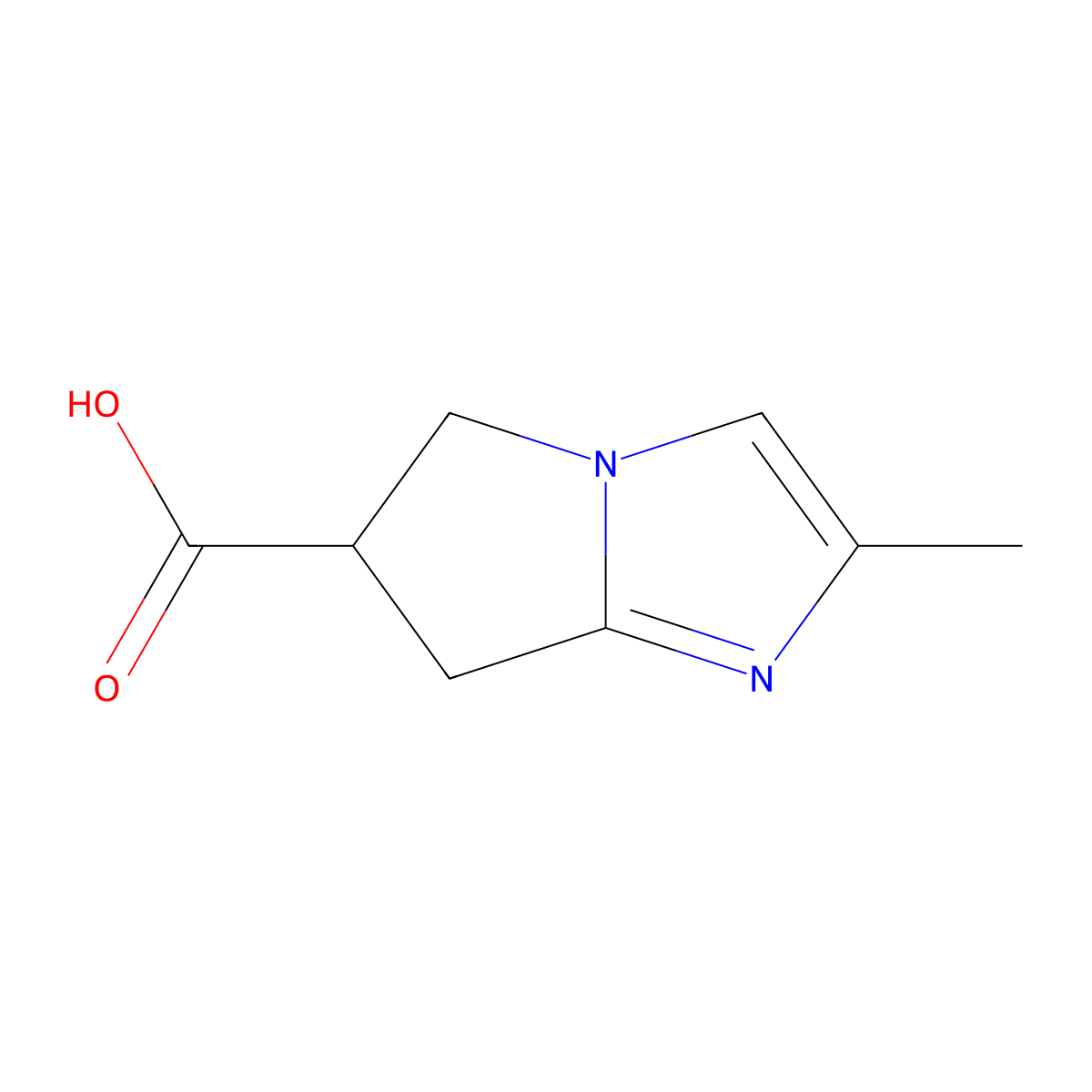 2-methyl-5H,6H,7H-pyrrolo[1,2-a]imidazole-6-carboxylic acid molecular structure, CAS 1368351-29-4