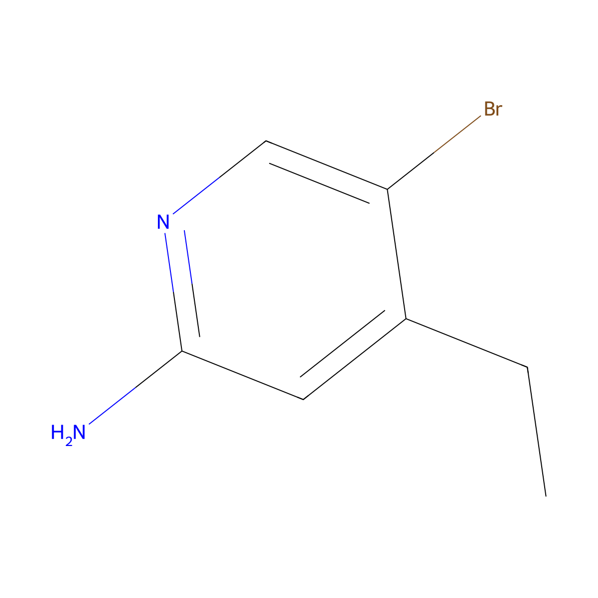 2-Amino-5-bromo-4-ethylpyridine molecular structure, CAS 1368352-40-2