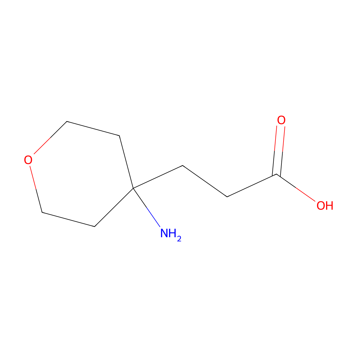 3-(4-Aminooxan-4-YL)propanoic acid molecular structure, CAS 1368353-51-8