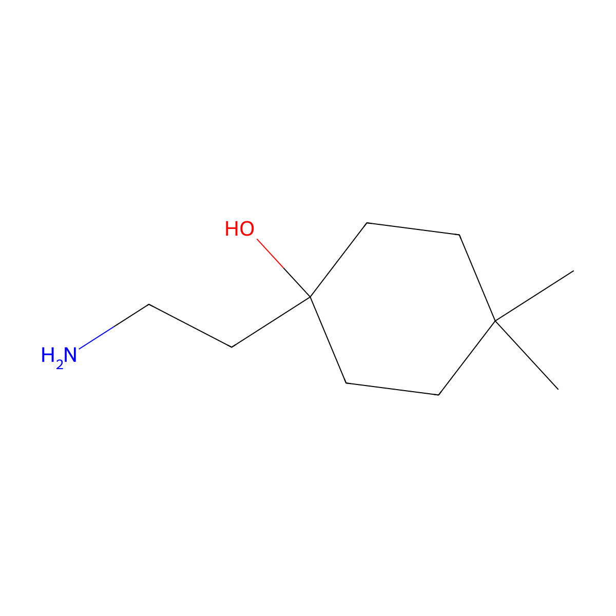 1-(2-Aminoethyl)-4,4-dimethylcyclohexan-1-ol molecular structure, CAS 1368353-98-3