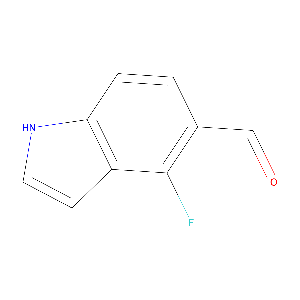 4-fluoro-1H-indole-5-carbaldehyde molecular structure, CAS 1368354-37-3