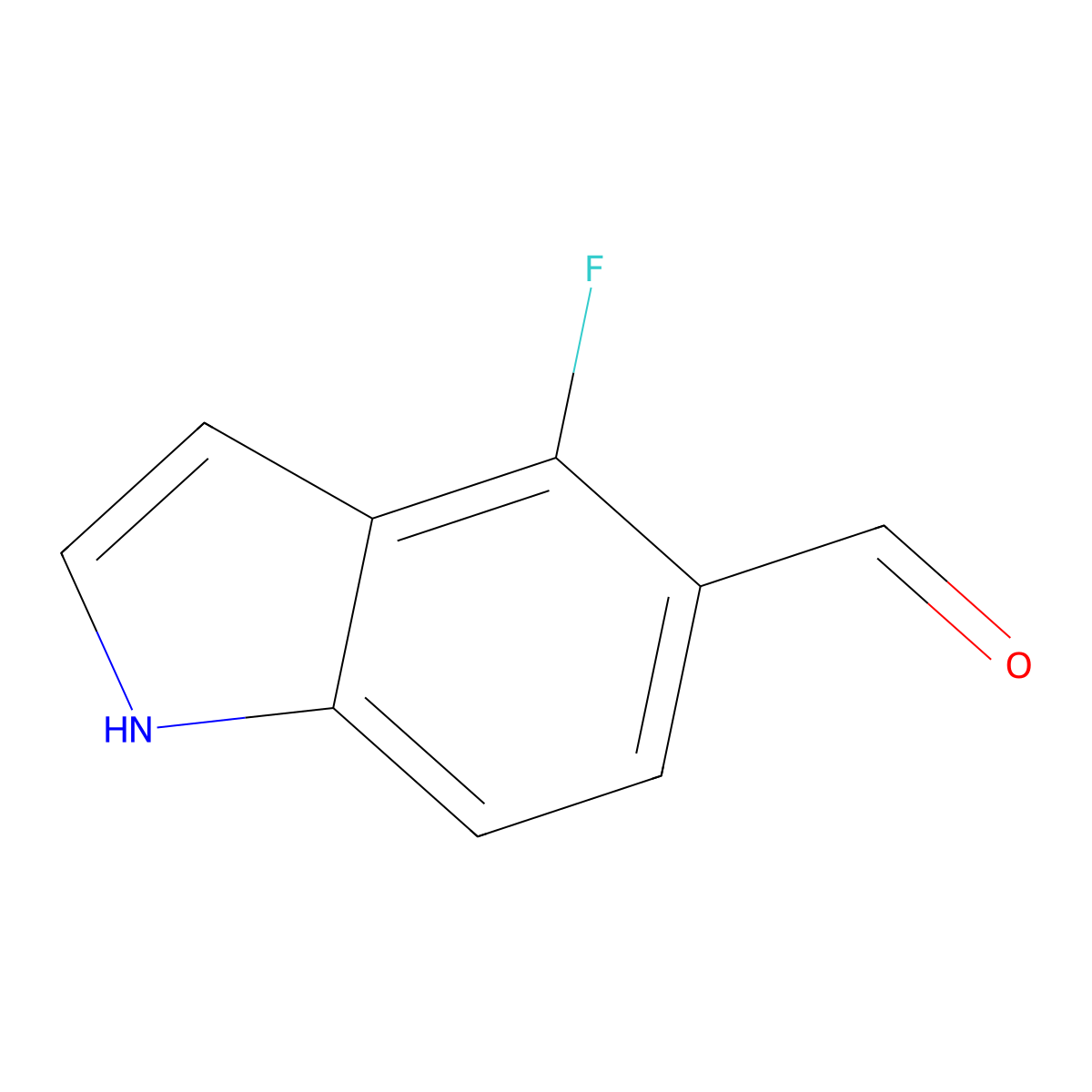 4-fluoro-1H-indole-5-carbaldehyde molecular structure, CAS 1368354-37-3