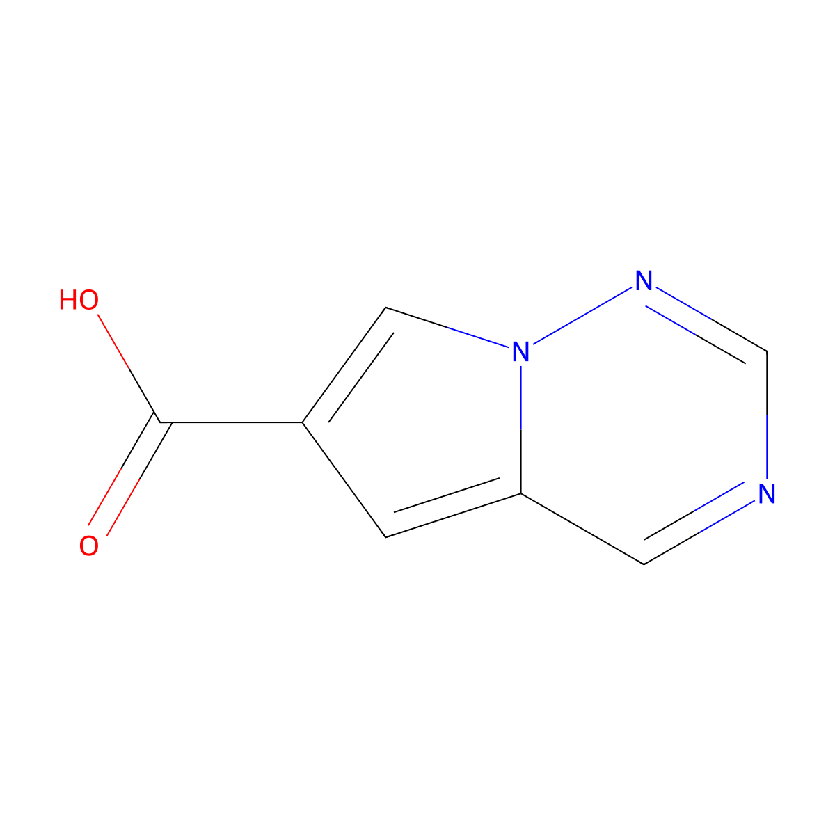 Pyrrolo[2,1-f][1,2,4]triazine-6-carboxylic acid molecular structure, CAS 1368354-47-5