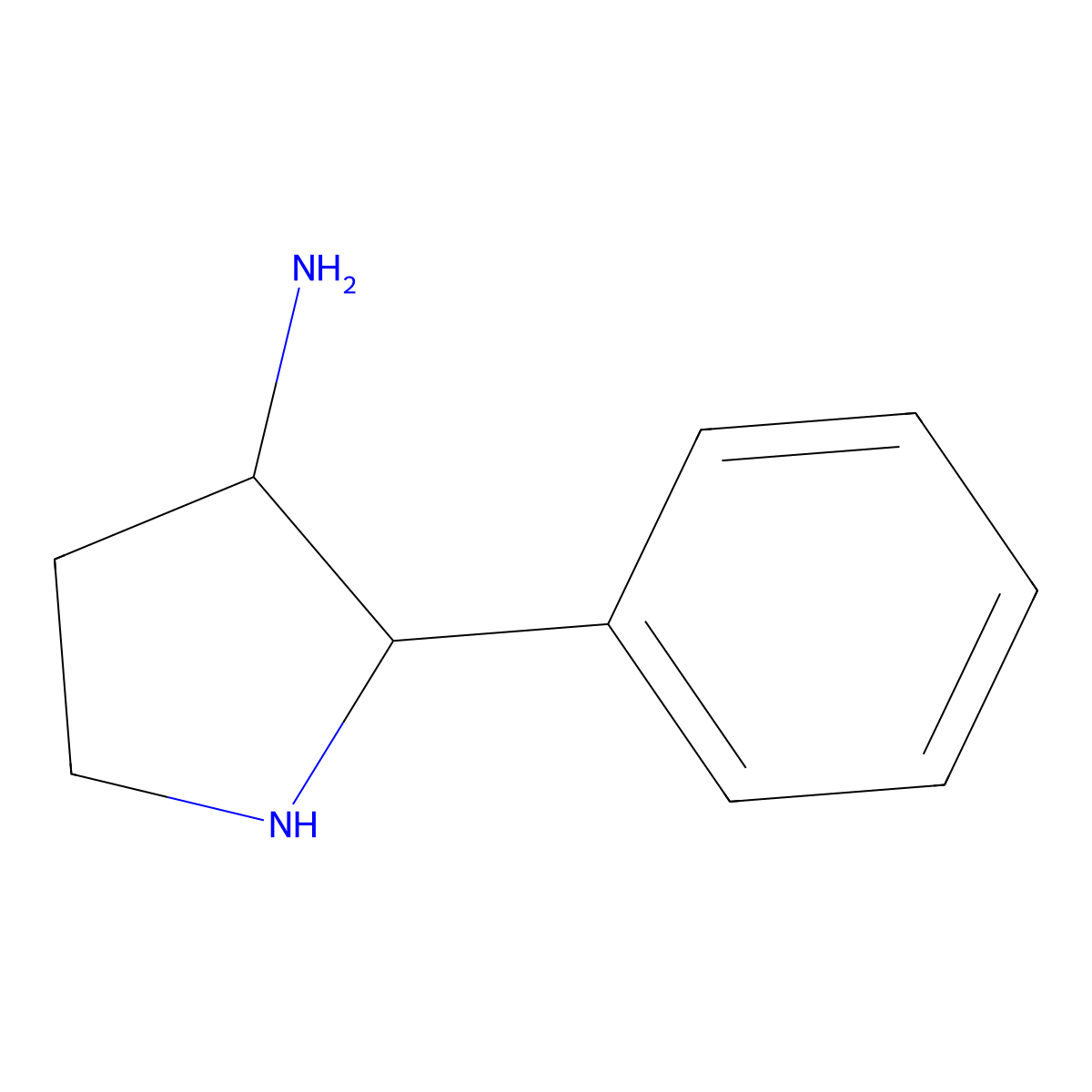 2-Phenylpyrrolidin-3-amine molecular structure, CAS 1368354-56-6