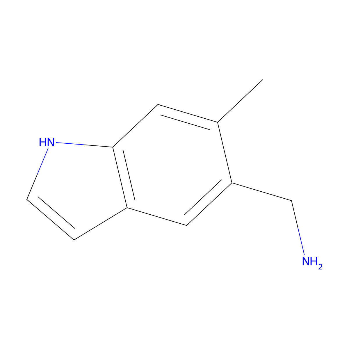 (6-methyl-1H-indol-5-yl)methanamine molecular structure, CAS 1368355-69-4