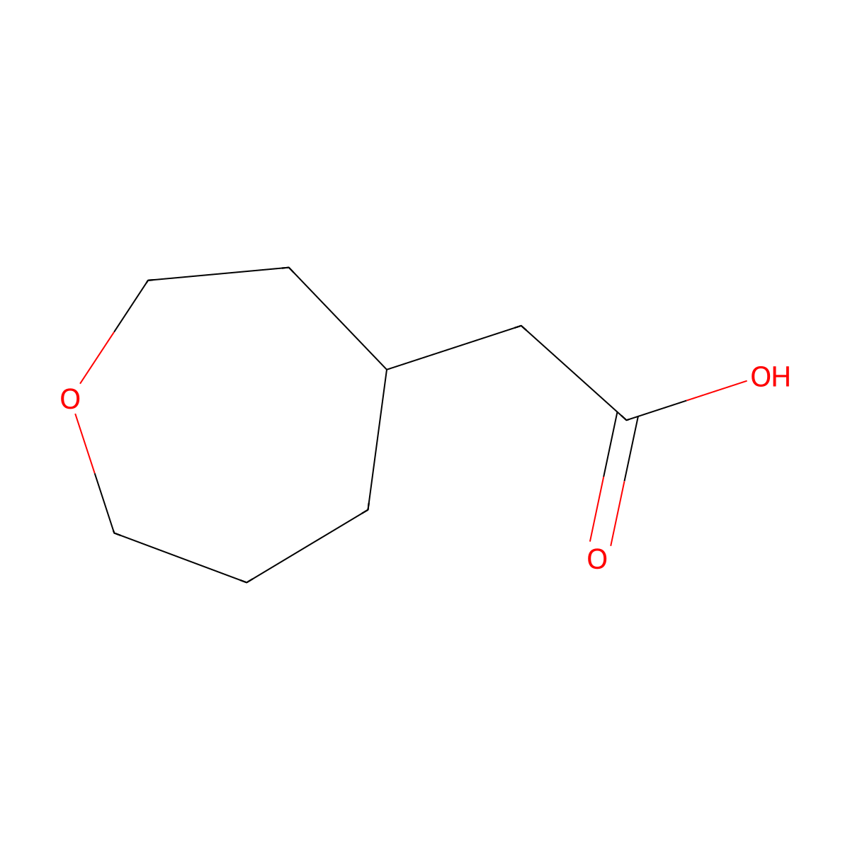 2-(Oxepan-4-yl)acetic acid molecular structure, CAS 1368356-50-6