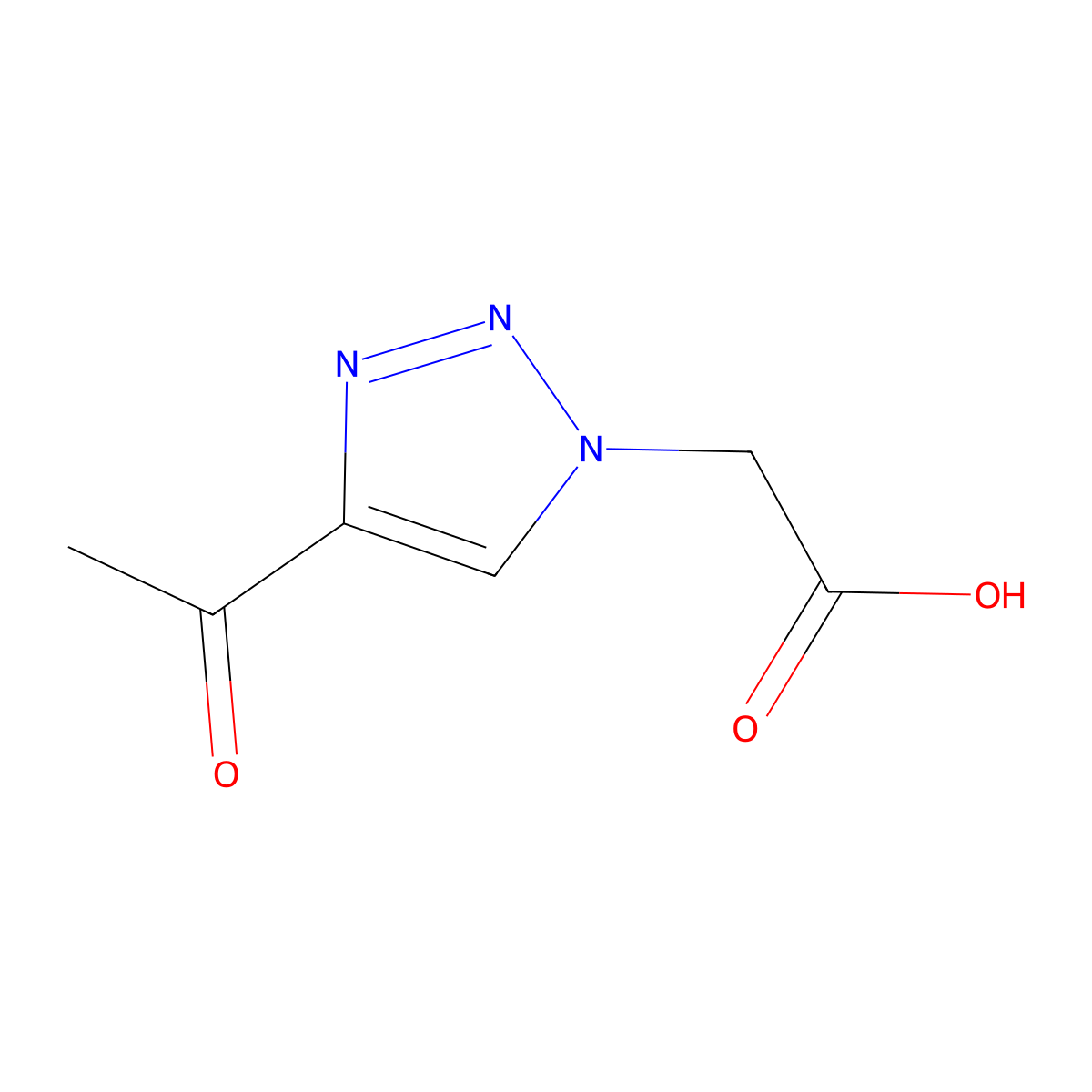 2-(4-acetyl-1H-1,2,3-triazol-1-yl)acetic acid molecular structure, CAS 1368356-52-8