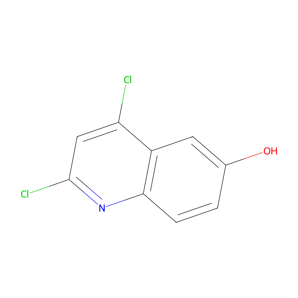 2,4-Dichloroquinolin-6-ol molecular structure, CAS 1368357-79-2