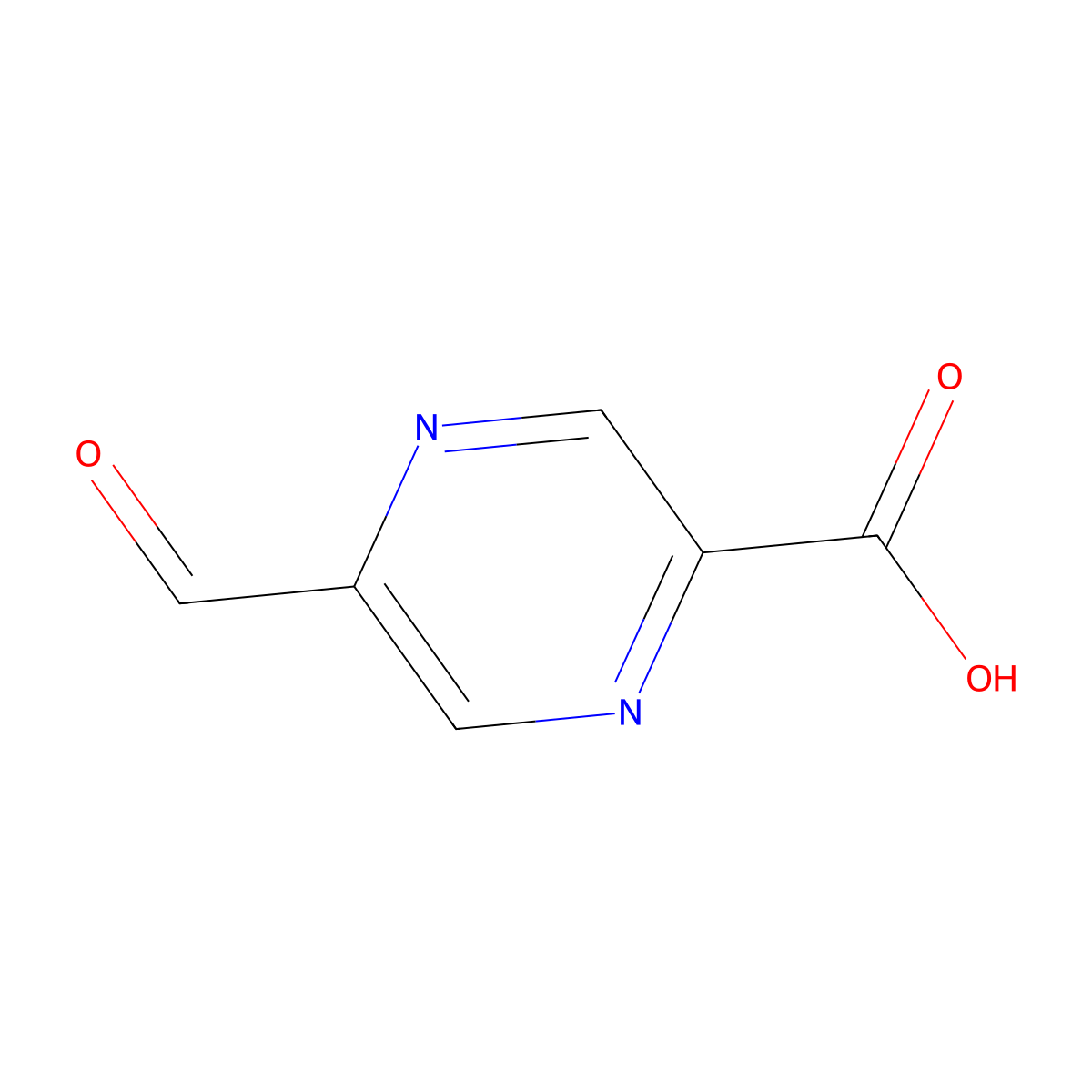 5-Formylpyrazine-2-carboxylic acid molecular structure, CAS 1368358-42-2
