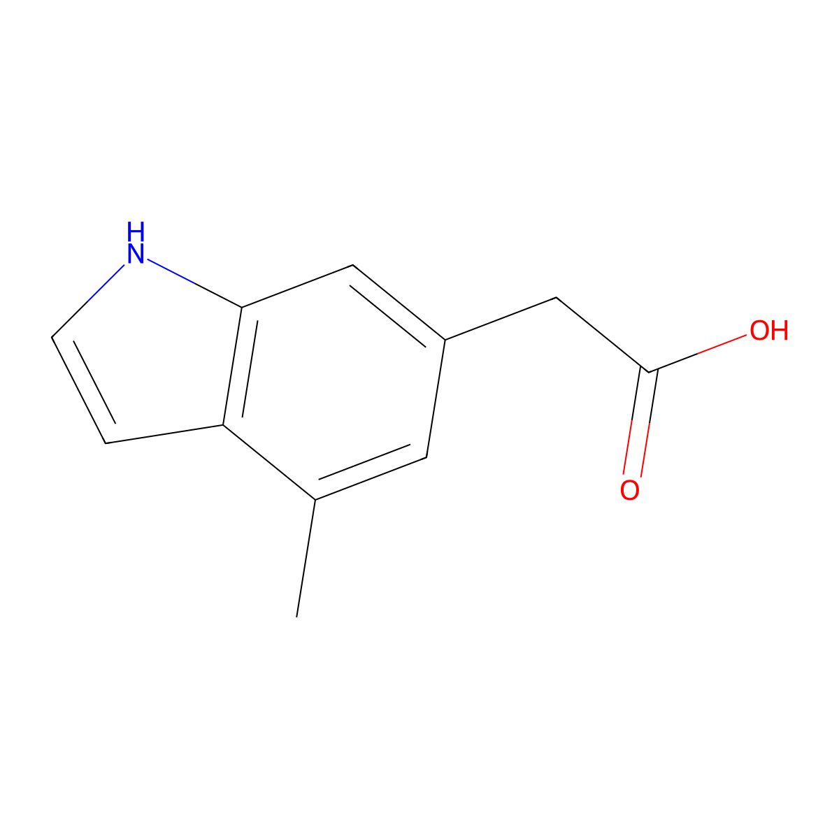 2-(4-methyl-1H-indol-6-yl)acetic acid molecular structure, CAS 1368358-94-4