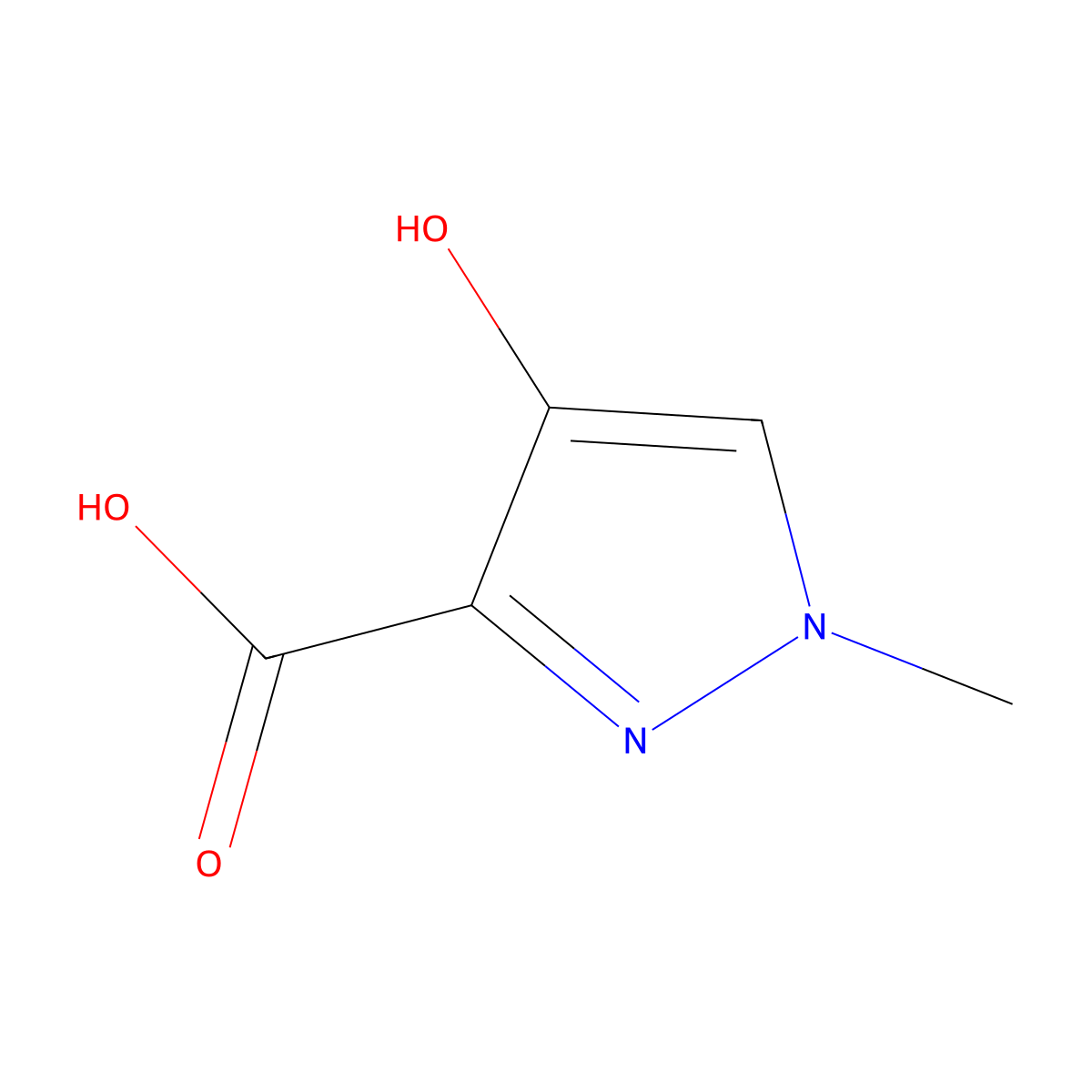 4-hydroxy-1-methyl-1H-pyrazole-3-carboxylic acid molecular structure, CAS 1368362-02-0